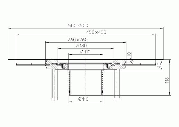 Aufstockelement d 110mm inkl. O-Ring mit CeraDrain Polymerbetonkragen  HL85NC